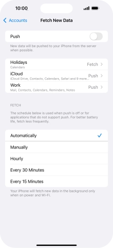 If you turn off the function, press the required setting.