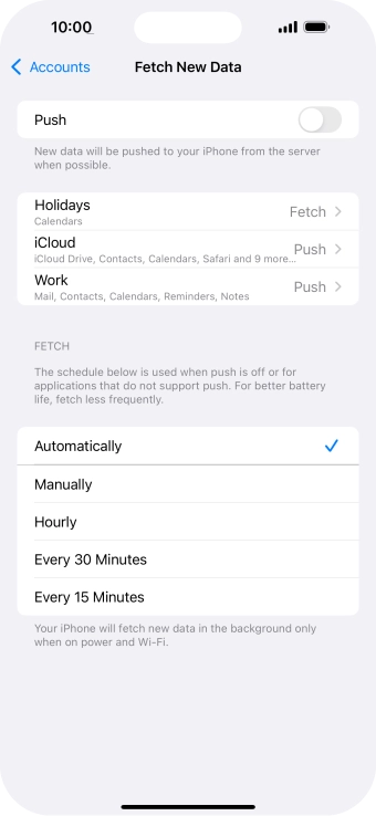 If you turn off the function, press the required setting.