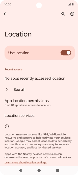 Press App location permissions.