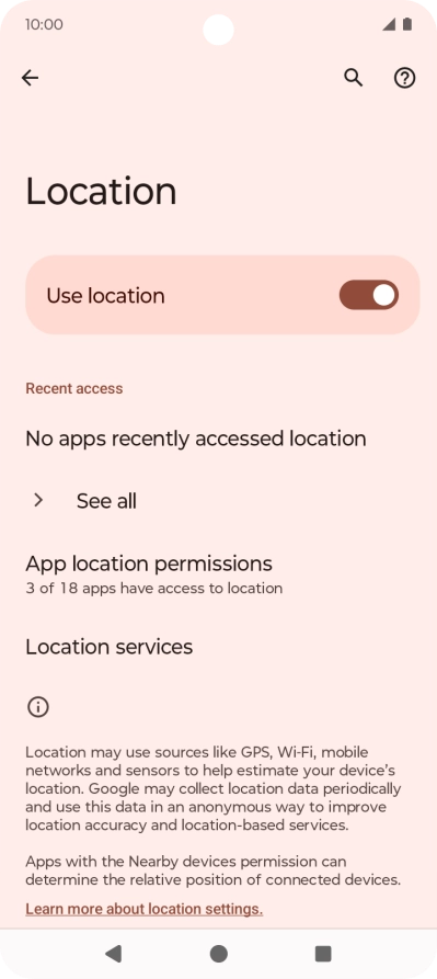 Press App location permissions.