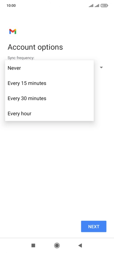 Press the required setting.