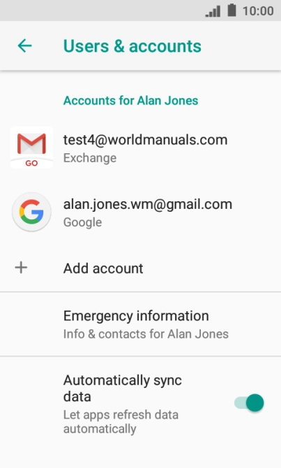 Press the required email account.