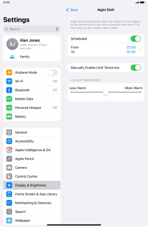 Press and drag the indicator below 
