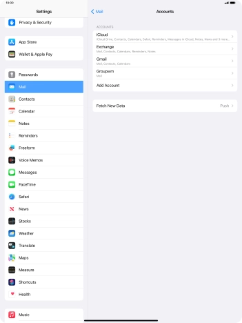 Press the name of the email account you've just set up.