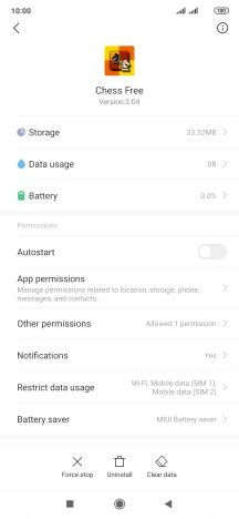 Press Clear data.