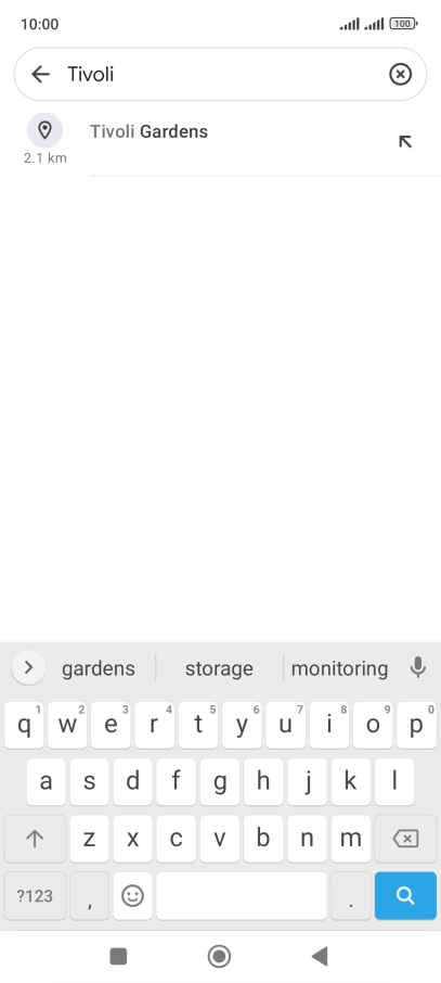 Press the required destination.