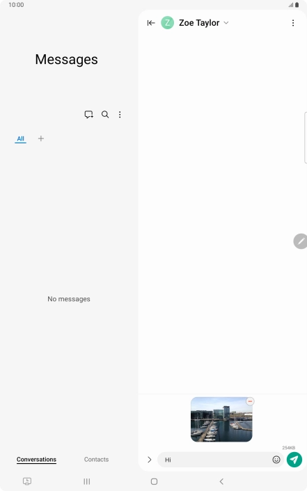 Press the send icon.