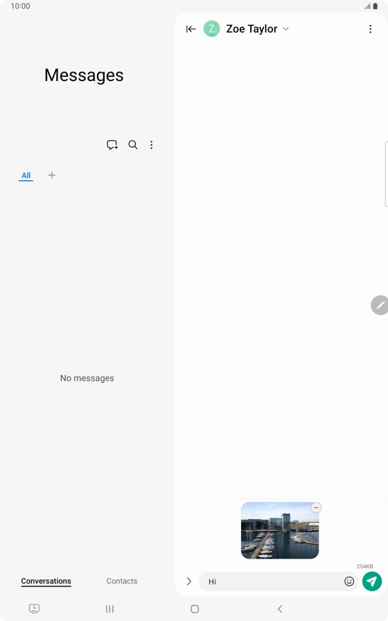 Press the send icon.