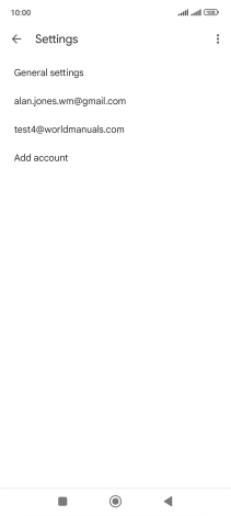 Press the required email account.