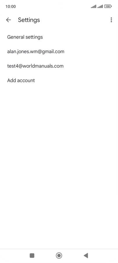 Press the required email account.