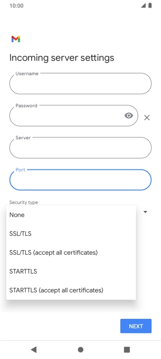 Press SSL/TLS.