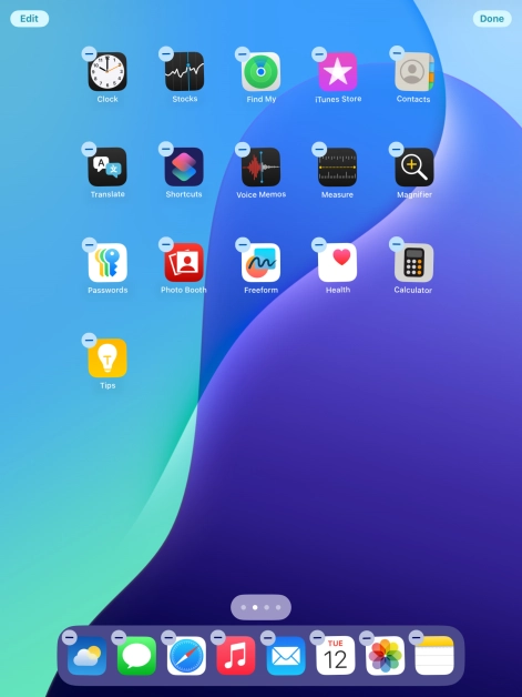 To remove an application from Dock, press and hold the required application and drag it upwards from Dock.