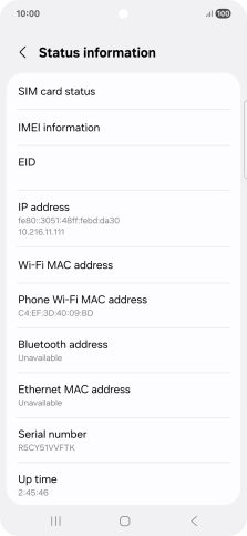 Your phone's EID number is displayed below EID.