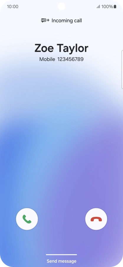 Press and drag the accept call icon right.