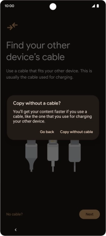 Press Copy without cable.