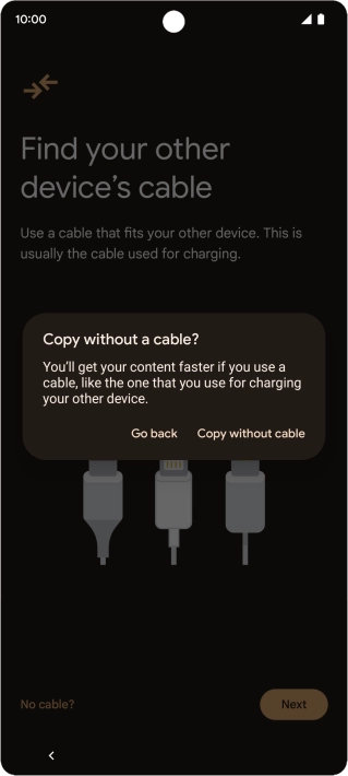 Press Copy without cable.