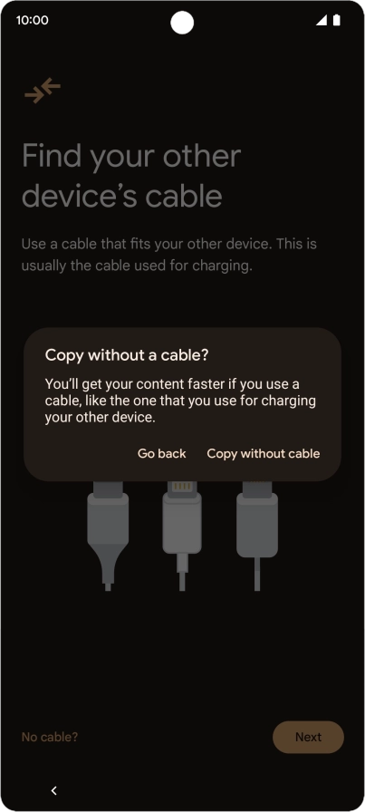 Press Copy without cable.