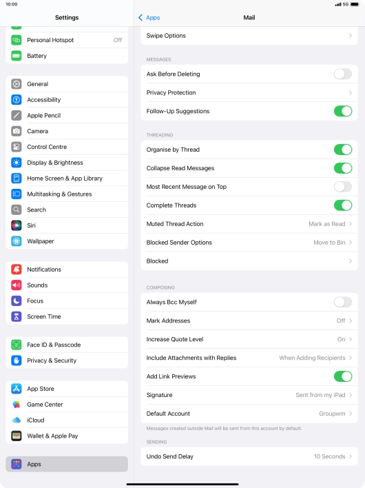 Press Default Account.