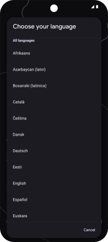 Press the required language.