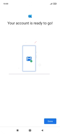 If this screen is displayed, your email account has been recognised and is being set up automatically. Follow the instructions on the screen to key in more information and finish setting up your phone.