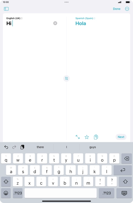 Press the enter icon.
