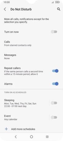 Press the indicator next to 