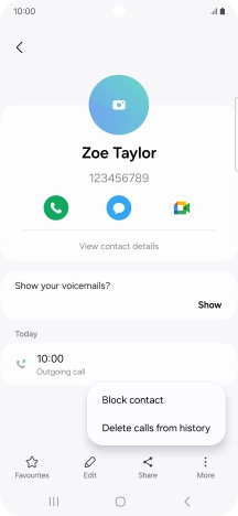 Press Block contact.