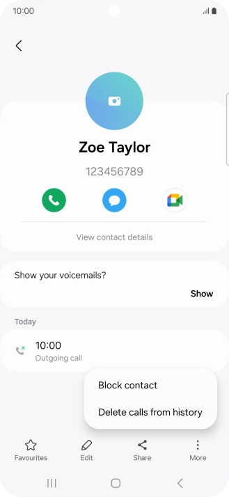 Press Block contact.