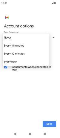 Press the required setting.