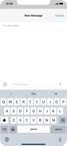 Press the microphone icon and say the required text.