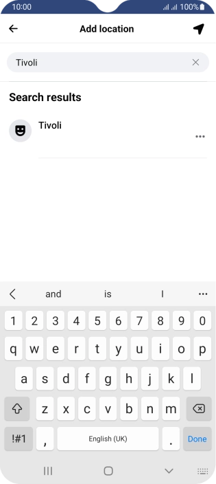 Press the required location. Press the required location.
