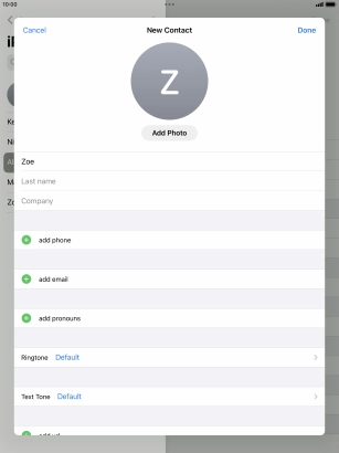 Press Last name and key in the last name.