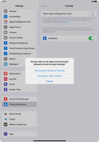 If you turn off the function, press the required setting.