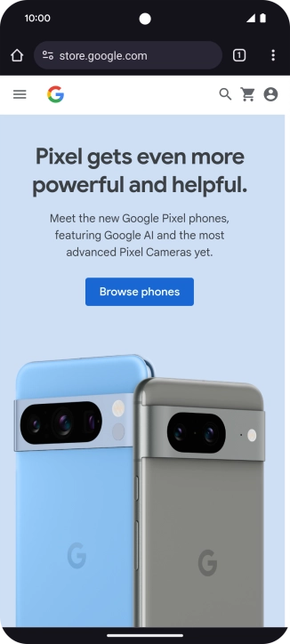Press the menu icon.