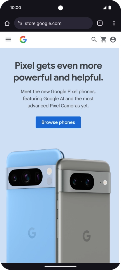 Press the menu icon.