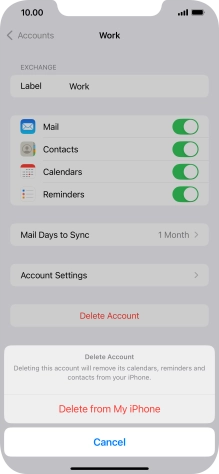 Press Delete from My iPhone.