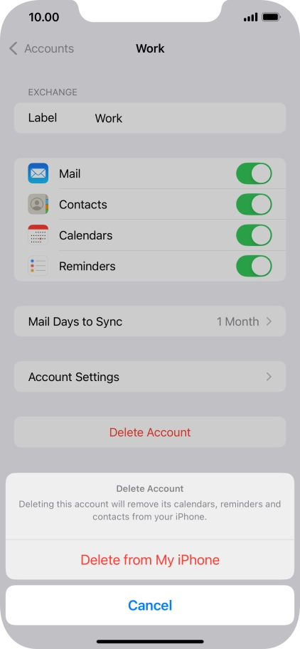 Press Delete from My iPhone.