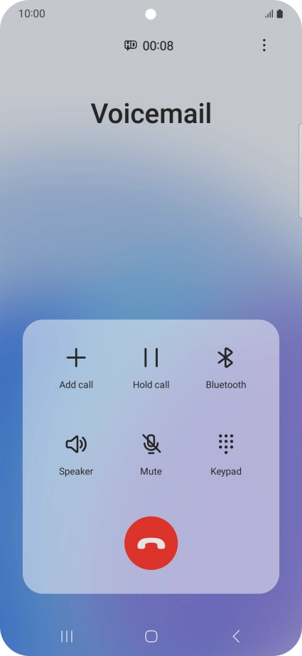 Press the end call icon.