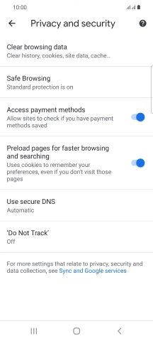 Press Clear browsing data.