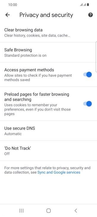 Press Clear browsing data.