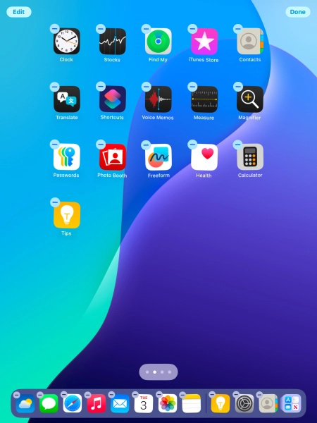 To remove an application from Dock, press and hold the required application and drag it upwards from Dock.