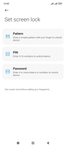 Press the required phone lock code and follow the instructions on the screen to create an additional phone lock code.