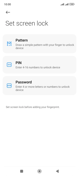 Press the required phone lock code and follow the instructions on the screen to create an additional phone lock code.