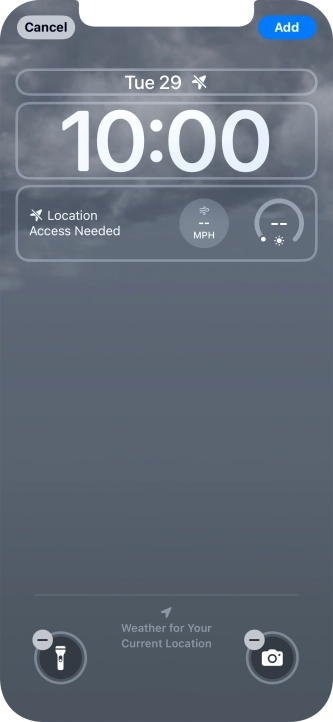 To customise the way the lock screen date is displayed, press the date widget and follow the instructions on the screen to select the required widget display mode.