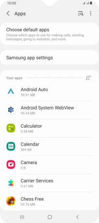Press the required app. Press the required app.