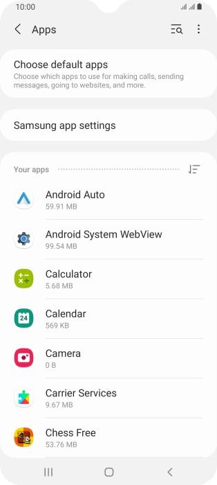 Press the required app. Press the required app.