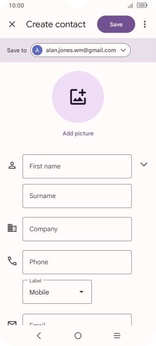 Press First name and key in the required first name.