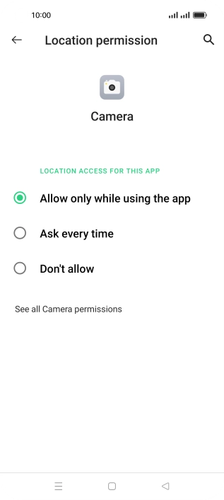 Press the required setting. Press the required setting.
