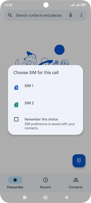 Press the required SIM.