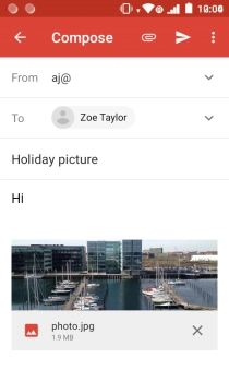 Press the send icon when you've finished your email message.